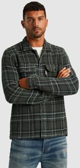 Cast Iron Overshirt Waffle Ruit Groen Donkergroen - M