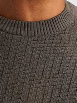 Cast Iron Trui Knitted Antraciet - L,XL
