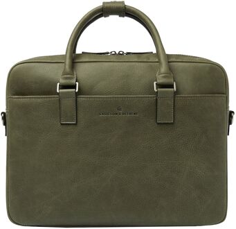 Castelijn & Beerens Carisma Laptopbag 15.6" dark military Groen - H 30 x B 40 x D 11 cm