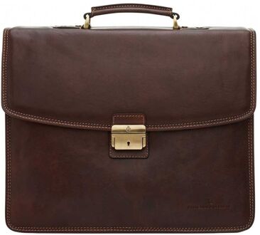Castelijn & Beerens "Castelijn & Beerens Laptoptas 15,6"" Clipsluiting Verona" Bruin