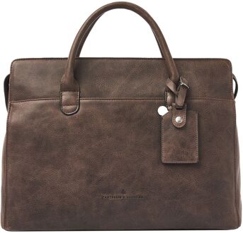 Castelijn & Beerens Cavallo Laptopbag RFID 15.6" mocca schoudertas heren Bruin - H 30 x B 41 x D 12 cm