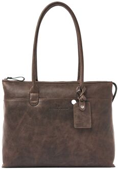 Castelijn & Beerens Cavallo Laptopbag Shopper RFID 15.6" mocca Bruin - H 31 x B 40 x D 11 cm