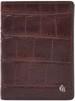 Castelijn & Beerens Croco Billfold - voor 9 pasjes - met RFID bescherming - mocca portemonnee Bruin - H 12.2 x B 9 x D 2.5 cm