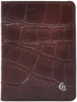 Castelijn & Beerens Croco Creditcard Etui - voor 6 pasjes - met RFID bescherming - mocca pasjeshouder Bruin - H 11 x B 8 x D 1.5 cm