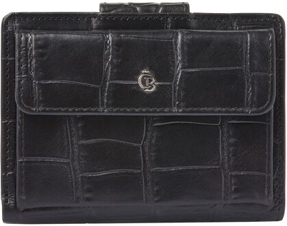 Castelijn & Beerens Croco Damesportemonnee - voor 6 pasjes - met RFID bescherming - zwart dames portemonnee - H 12.5 x B 9.5 x D 2.5 cm