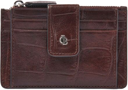 Castelijn & Beerens Croco Mini Portemonnee - voor 7 pasjes - met RFID bescherming - mocca portemonnee Beige - H 8 x B 12.5 x D 2 cm