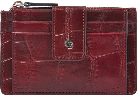 Castelijn & Beerens Croco Mini Portemonnee - voor 7 pasjes - met RFID bescherming - rood portemonnee - H 8 x B 12.5 x D 2 cm