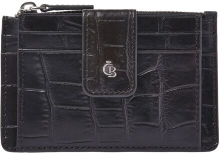 Castelijn & Beerens Croco Mini Portemonnee - voor 7 pasjes - met RFID bescherming - zwart portemonnee - H 8 x B 12.5 x D 2 cm