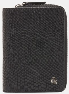 Castelijn & Beerens Donna Damesportemonnee Ritsvak 4 Pasjes RFID zwart Dames portemonnee - H 11 x B 8 x D 2.5