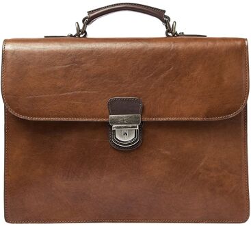 Castelijn & Beerens Rien Laptopbag 13.3" RFID natural schoudertas heren Cognac - H 31.5 x B 39.5 x D 13 cm