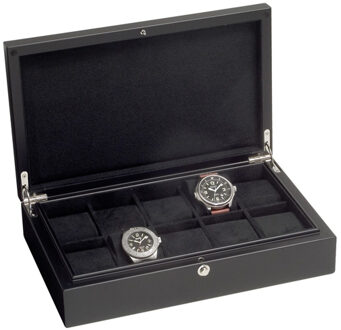 Castle Matt Black Horlogekist voor 10 Horloges