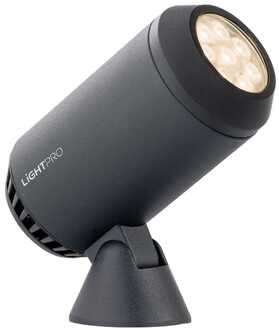 Castor 8 LED Prikspot - 8 Watt - 768 Lumen - 3000K warm wit - 12V - Kantelbaar - Tuinspot - IP67 Waterdicht - Antraciet