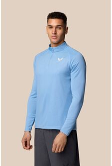 Castore Adapt 1/4 Zip Top Polyester Heren Zwarte Activewear T-Shirts - maat S Lichtblauw