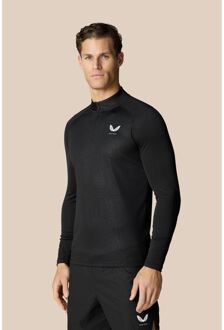 Castore Adapt 1/4 Zip Top Polyester Heren Zwarte Activewear T-Shirts - maat S