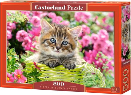 Castorland Kitten in flower garden - 500 stukjes