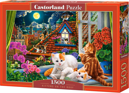 Castorland Kittens on the Roof Puzzel (1500 stukjes)