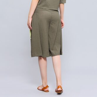 Casual brede been capri -broek - maat Kaki