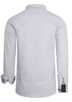 Casual business overhemd met contrasterend design Grijs - 2XL