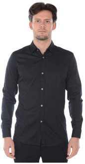 Casual Button-Up Overhemd Daniele Alessandrini , Black , Heren - 2Xl,Xl,3Xl,4Xl