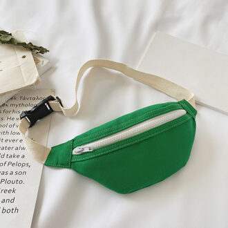 Casual Canvas Borst Zakken Taille Solid Messenger Packs Dagelijks Kinderen Fanny Bum Portemonnee Borst Taille Meisje Leuke Leisure Borst Zakken groen