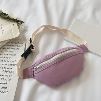 Casual Canvas Borst Zakken Taille Solid Messenger Packs Dagelijks Kinderen Fanny Bum Portemonnee Borst Taille Meisje Leuke Leisure Borst Zakken Paars