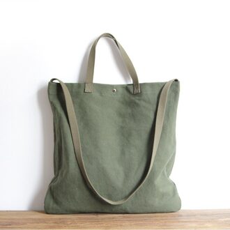 Casual Canvas Draagtas Vrouwen Leisure Stof Messenger Bag Vrouwelijke Eenvoudig Draagbare Top-Handvat Schoudertas tas groen