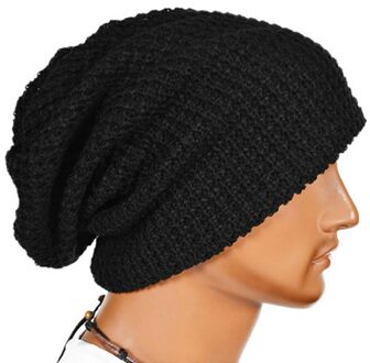 Casual Chic Mannen Losse Beanie Zwarte Hoed Caps Winter Vrouwen Mannen Skullies Warmte Gebreide Mutsen Effen Kleur oversized