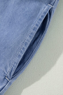 Casual Denim Jurk Korte Mouwen Lichtblauw