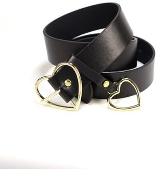 Casual Eenvoudige Riem Metalen Hart Pin Gesp Riemen Voor Vrouwen Tailleband Hart Hanger Pu Lederen Taille Vrouwen Riemen Ceinture Femme goud