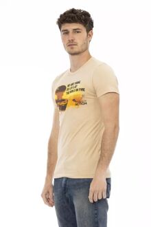 Casual Graphic T-shirt Model Tr22673 - maat M Beige