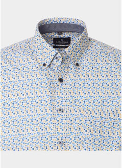 Casual hemd korte mouw b.d. casual fit 1/2arm 126130301/500 Geel - L