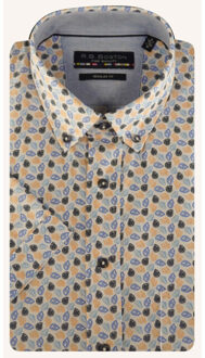 Casual hemd korte mouw regular fit met print 516670/604 Oranje - XXL