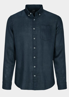 Casual hemd lange mouw 213013076/607 - maat XXL Blauw