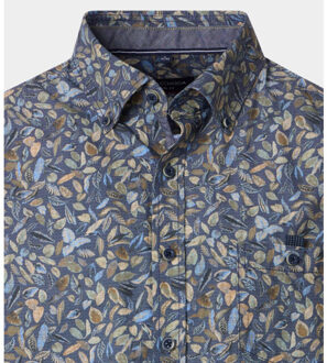 Casual hemd lange mouw b.d. casual fit 454482700/100 Blauw - XL