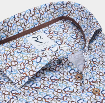 Casual hemd lange mouw carabiner print on knitted 130.wsp.002/073 Veelkleurig - 39 (M)