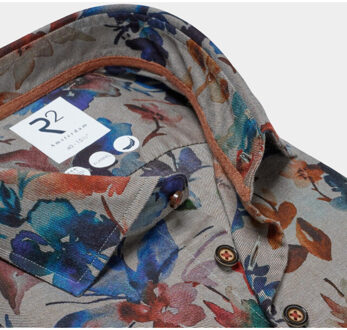 Casual hemd lange mouw flower print on flannel 130.wsp.102/073 Veelkleurig - 42 (L)