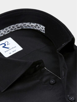 Casual hemd lange mouw nos.twill.004/020 Zwart - 39 (M)