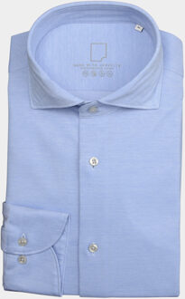 Casual hemd lange mouw seymour knitted pique shirt w 00007se78/210 l.blue Blauw - XL