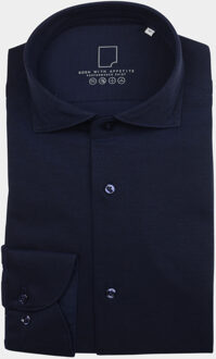 Casual hemd lange mouw seymour knitted pique shirt w 00007se78/290 navy Blauw - XL