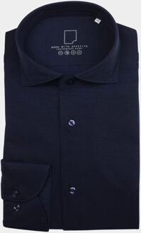 Casual hemd lange mouw seymour knitted pique shirt w 00007se78/290 navy Blauw - XXXL