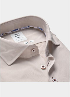 Casual hemd lange mouw solid technical dobby knitted 132.wsp.001/045 Beige - 43 (XL)