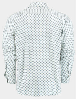 Casual hemd lange mouw technische print 42540024b/ts478a white/navy/jeans/sand - maat XL Veelkleurig
