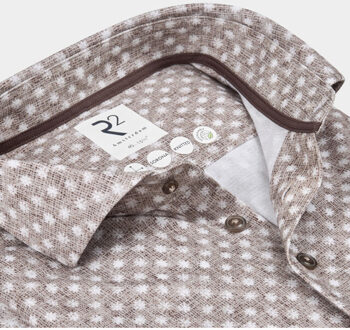 Casual hemd lange mouw white flowers on knitte 130.wsp.007/045 Beige - 41 (L)