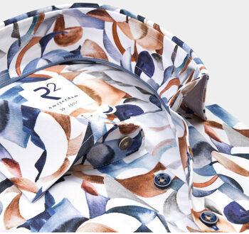 Casual hemd lange mouw widespread 128.wsp.057/014 Blauw - 40 (M)