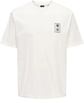 Casual Katoenen T-shirt Only & Sons , White , Heren - Xl,L,M,S