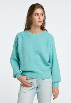 Casual Knit Sweater gaya Turquoise