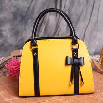 Casual lederen Vrouwelijke handtas strik schoudertas crossbody tassen voor vrouwen messenger bag Lady bolsa feminina Geel