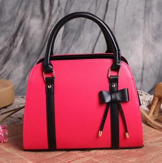 Casual lederen Vrouwelijke handtas strik schoudertas crossbody tassen voor vrouwen messenger bag Lady bolsa feminina roos rood