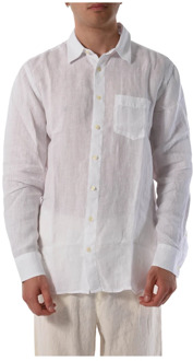 Casual Linnen Overhemd met knoopsluiting 120% Lino , White , Heren - 2Xl,Xl,M