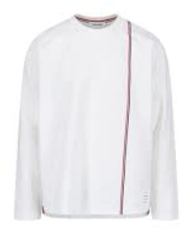 Casual Longsleeve T-shirt Thom Browne , White , Heren - Xl,L,M,S